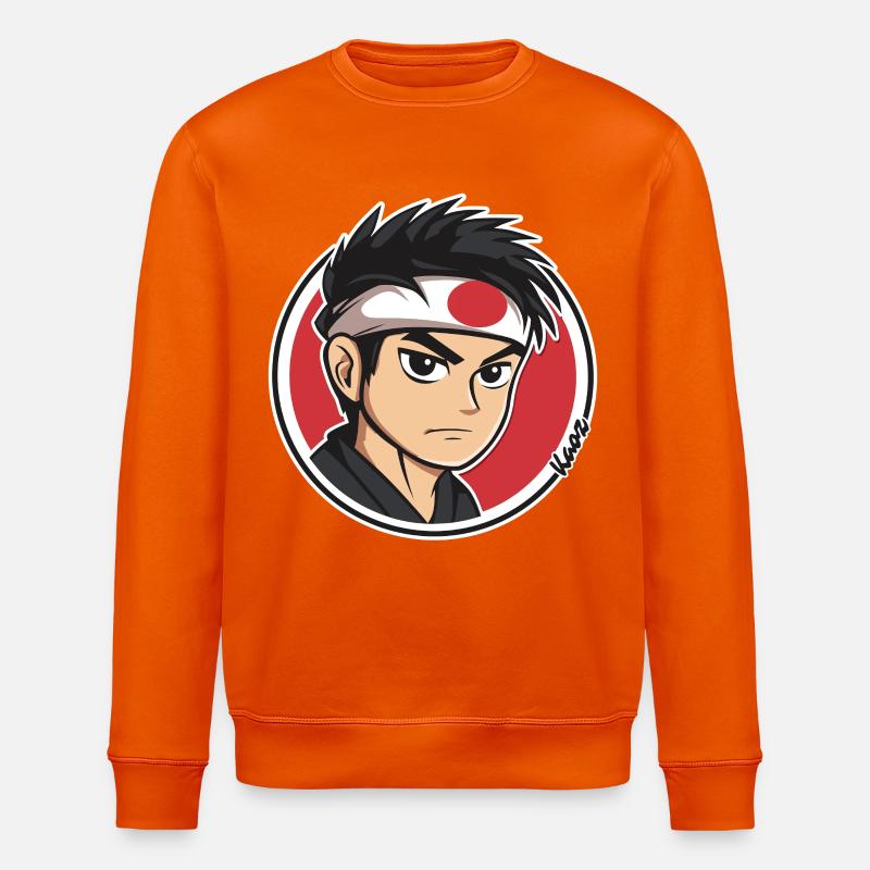 Anime Samurai Charakter Illustration - Stanley/Stella Unisex Bio-Sweatshirt ROLLER - Tieforange