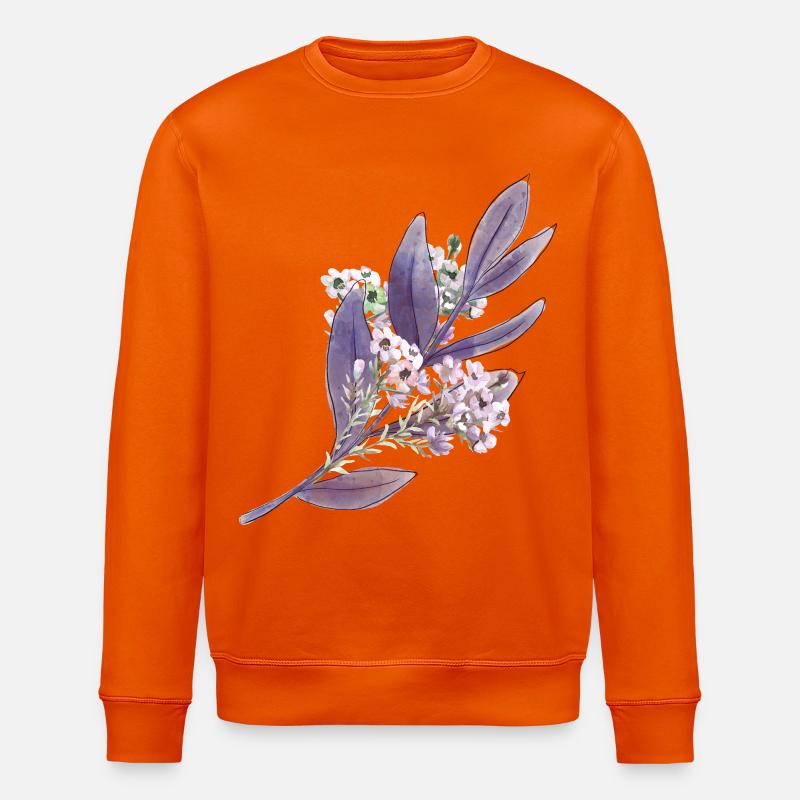 Lila Lavendel Blumenmuster - Stanley/Stella Unisex Bio-Sweatshirt ROLLER - Tieforange