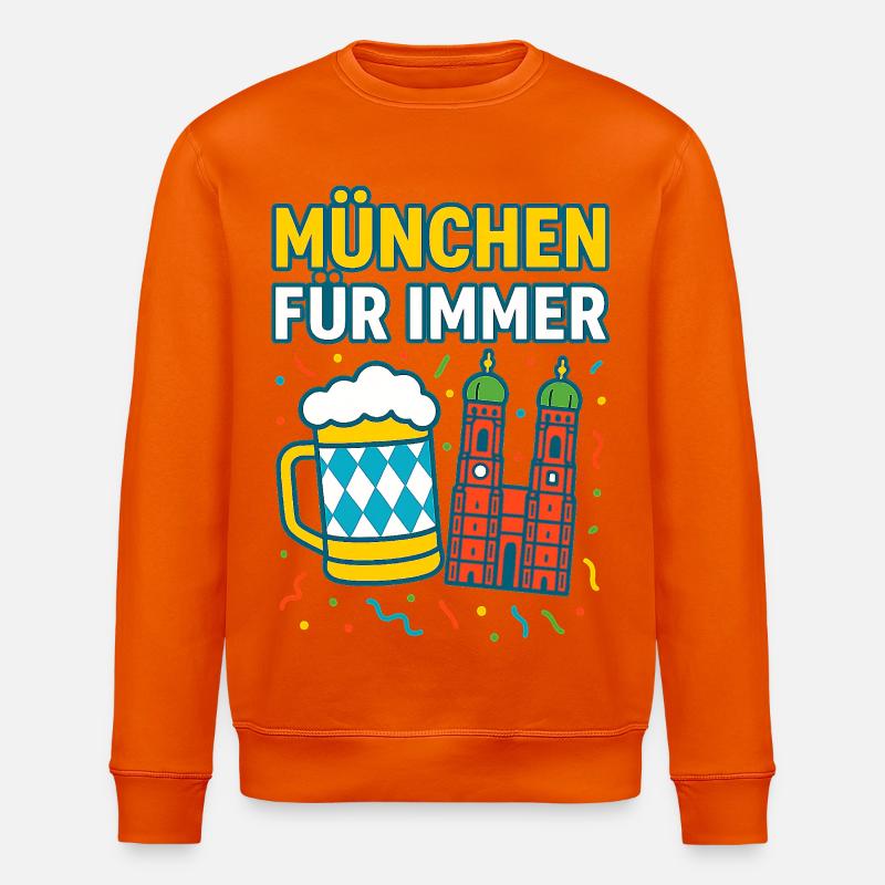 Munich Forever Beer et Skyline - Sweat bio ROLLER Stanley/Stella Unisexe - orange profond