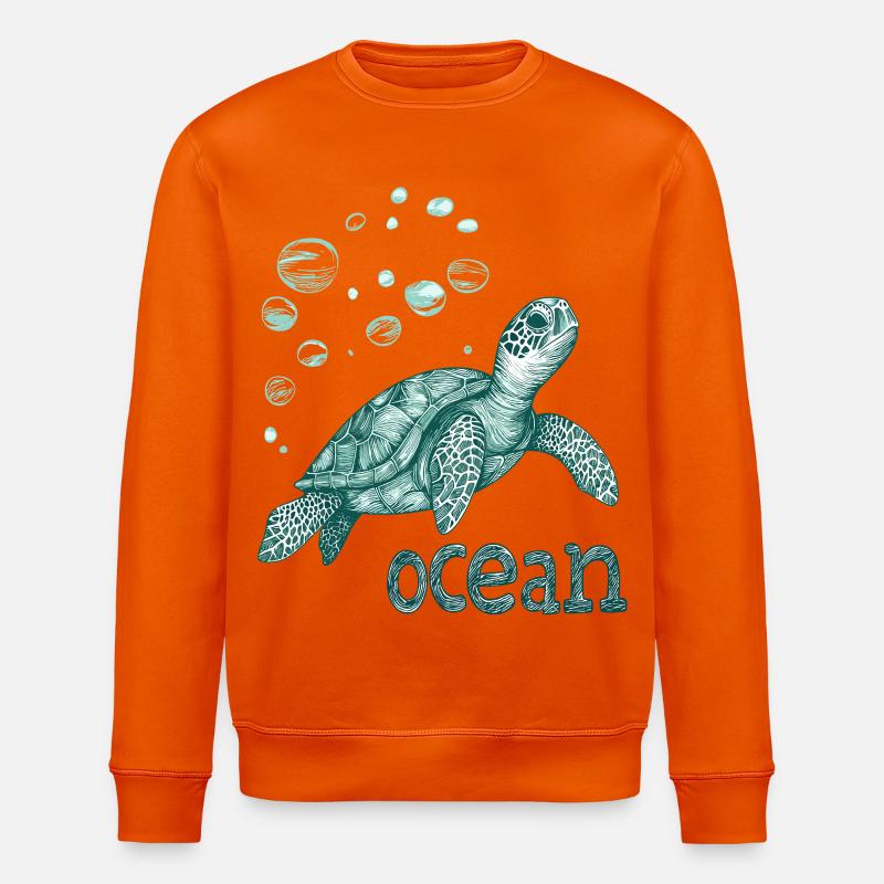 Save the ocean - schildkröte - Stanley/Stella Unisex Bio-Sweatshirt ROLLER - Tieforange