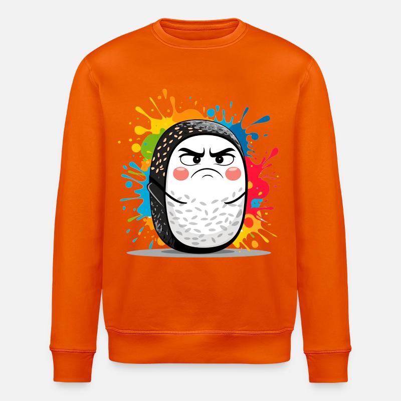 Wütender Sushi Roll mit Farbspritzern - Stanley/Stella Unisex Bio-Sweatshirt ROLLER - Tieforange