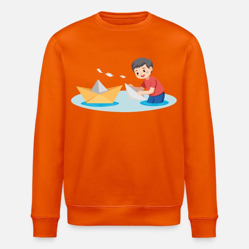 Papierboot spielen - Stanley/Stella Unisex Bio-Sweatshirt ROLLER - Tieforange
