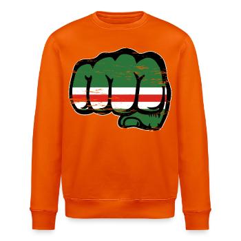 Tschetschenien Flagge Faust used - Stanley/Stella Unisex Bio-Sweatshirt ROLLER - Tieforange - Vorne - Nik (191cm)