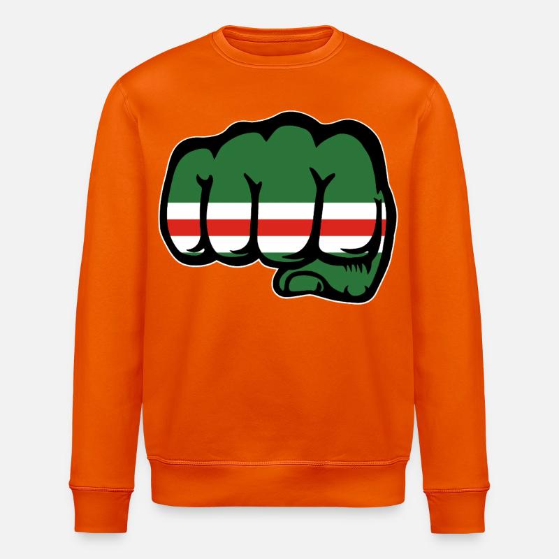 Tschetschenien Flagge Faust - Stanley/Stella Unisex Bio-Sweatshirt ROLLER - Tieforange