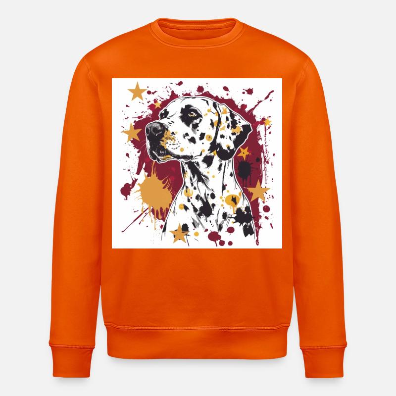 Dalmatiner Splatter Kunst - Stanley/Stella Unisex Bio-Sweatshirt ROLLER - Tieforange