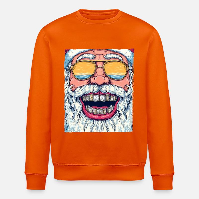 Weihnachtsmann Cool Weihnachten - Stanley/Stella Unisex Bio-Sweatshirt ROLLER - Tieforange