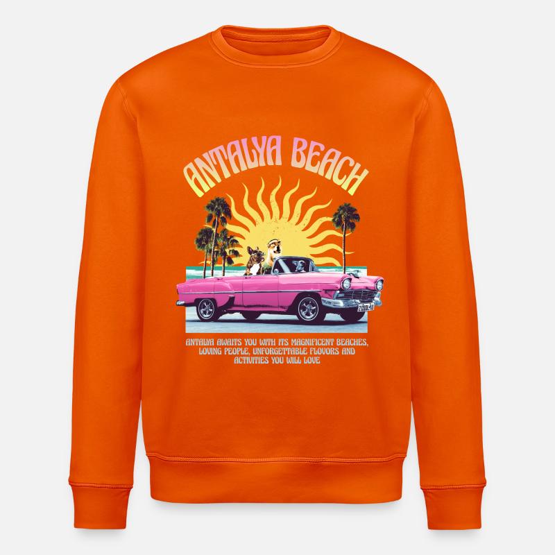 Antalya Beach Retro Design – Summer Vibes - Stanley/Stella Unisex Bio-Sweatshirt ROLLER - Tieforange
