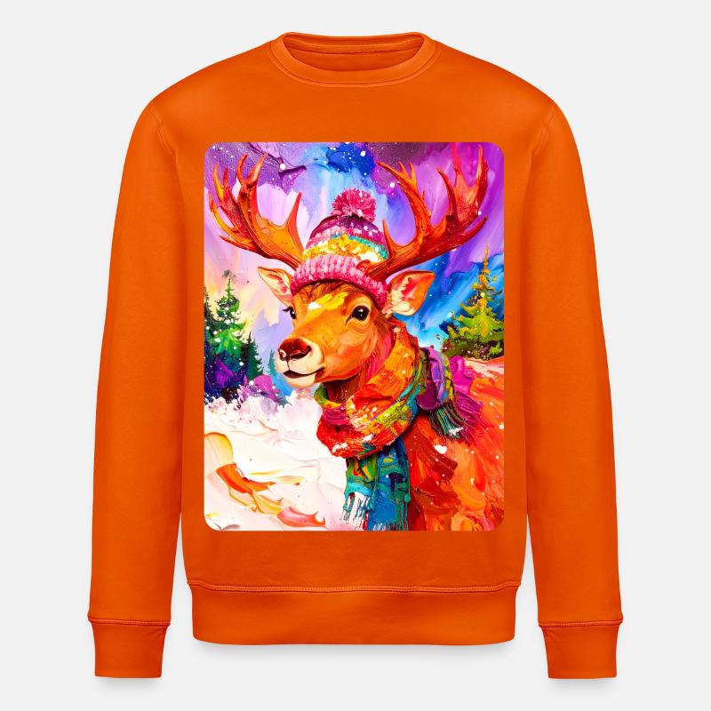 Renne avec chapeau à pompon - Sweat bio ROLLER Stanley/Stella Unisexe - orange profond