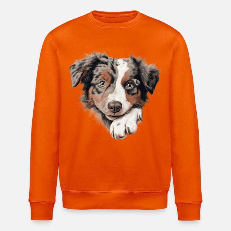 Verspieltes Hündchen-Porträt - Stanley/Stella Unisex Bio-Sweatshirt ROLLER - Tieforange
