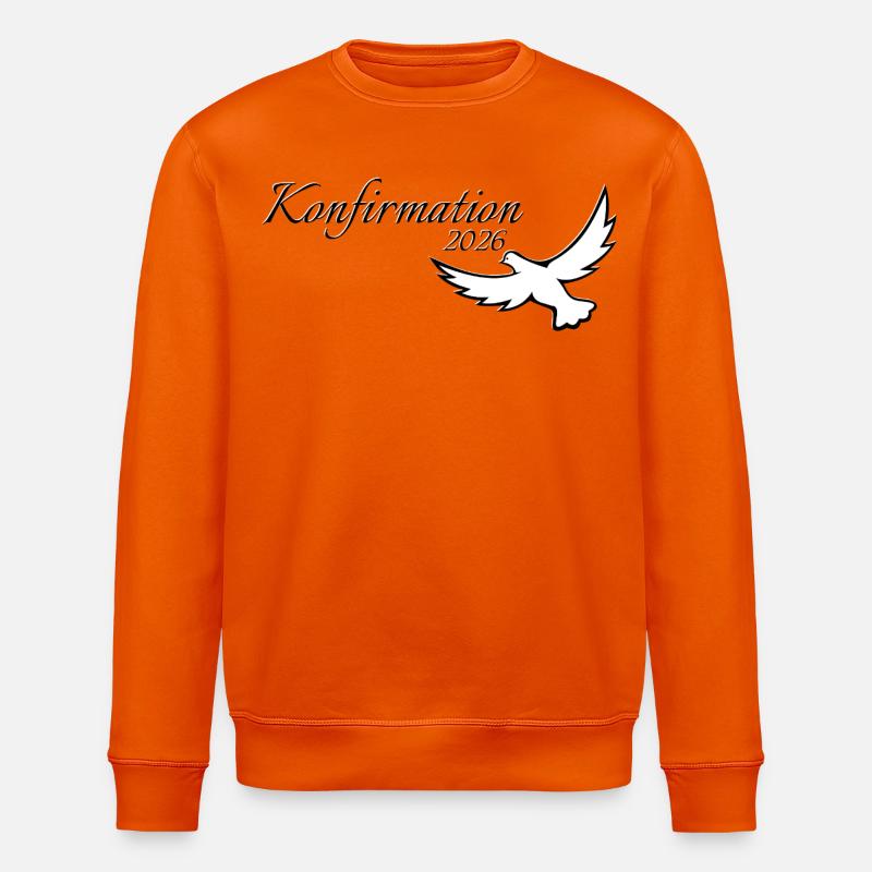 Konfirmation 2026 Geschenkideen Taube auffliegend - Stanley/Stella Unisex Bio-Sweatshirt ROLLER - Tieforange
