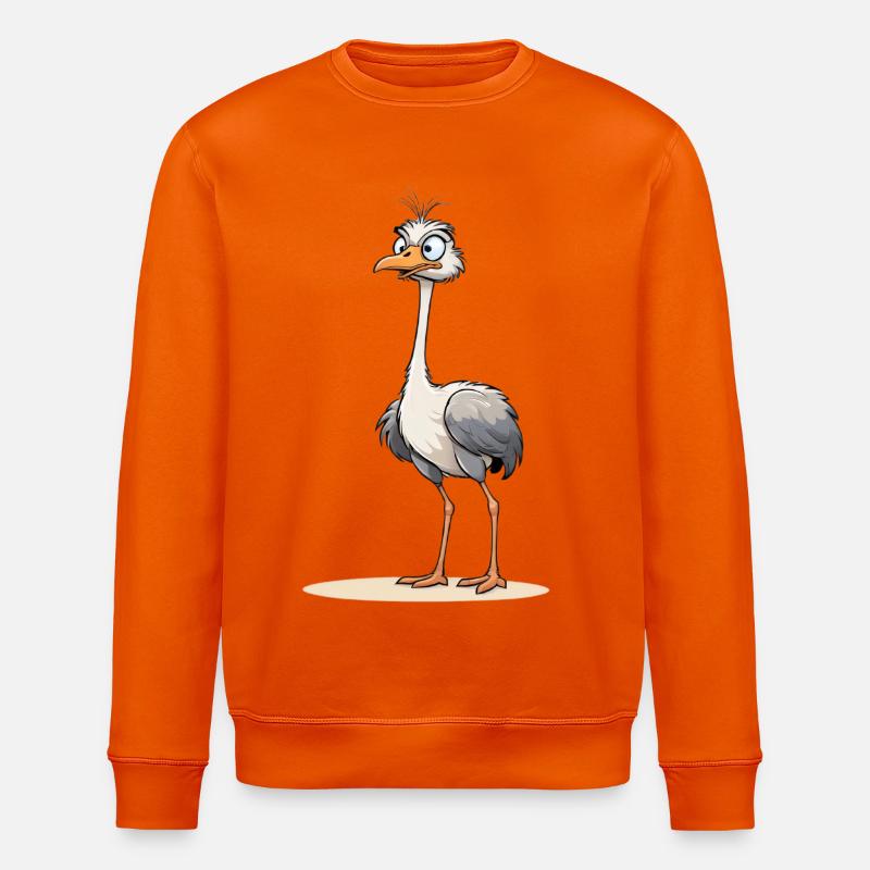Oiseau d’autruche curieux avec vue éclair - Sweat bio ROLLER Stanley/Stella Unisexe - orange profond