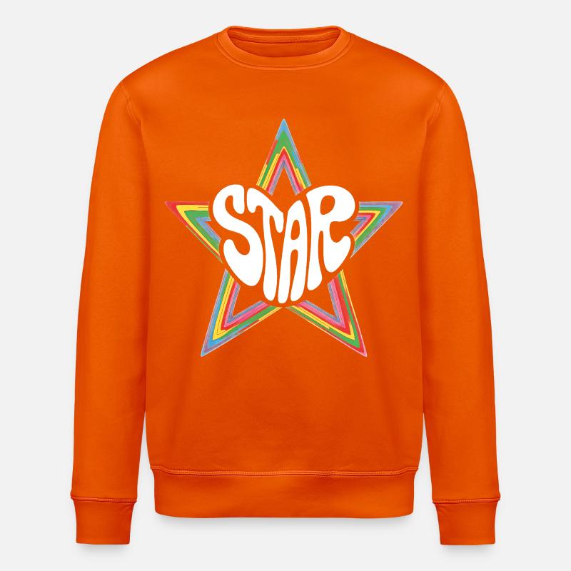 Space Star Psychedelischer Regenbogen - Stanley/Stella Unisex Bio-Sweatshirt ROLLER - Tieforange