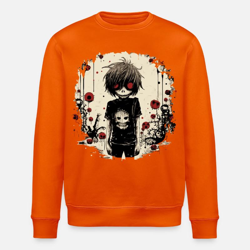 Red-Eyed Skull Kid – Emo Comic Design - Stanley/Stella Unisex Bio-Sweatshirt ROLLER - Tieforange