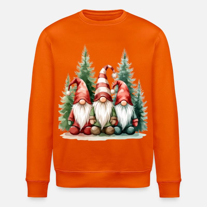 Drei Gartenzwerge im Winterwald - Stanley/Stella Unisex Bio-Sweatshirt ROLLER - Tieforange