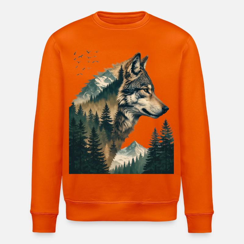 Waldwolf Double Exposition - Sweat bio ROLLER Stanley/Stella Unisexe - orange profond