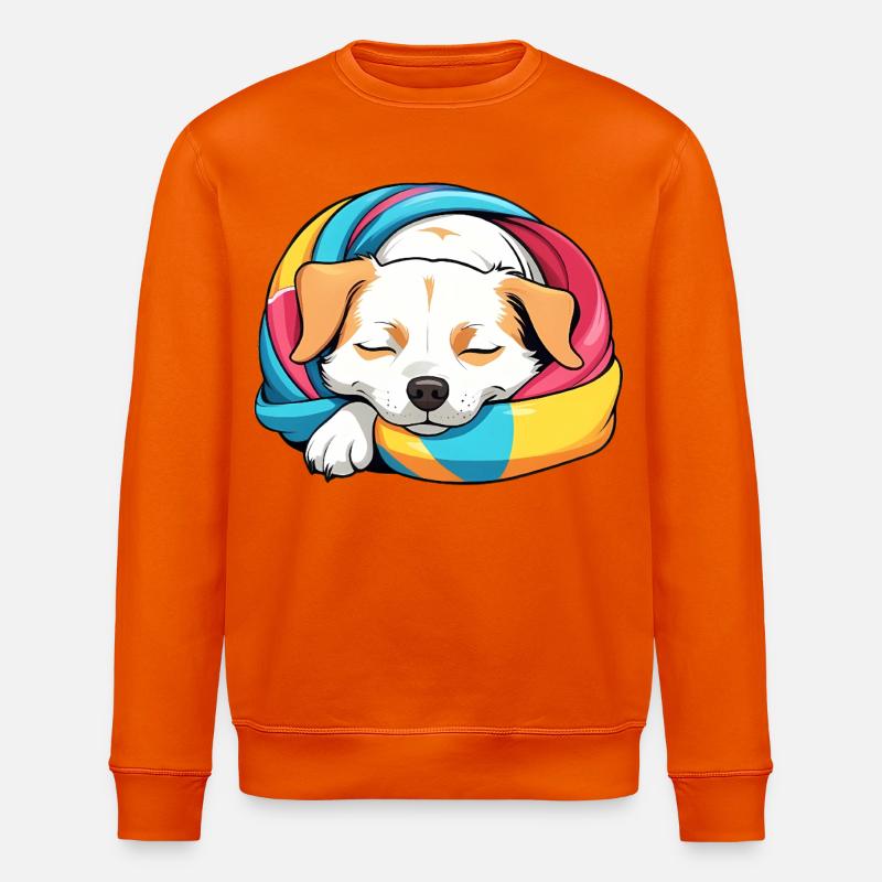 Schlummernder Welpe Regenbogen Schal - Stanley/Stella Unisex Bio-Sweatshirt ROLLER - Tieforange