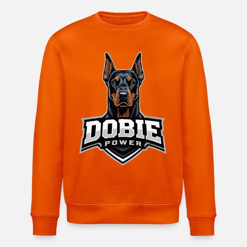 Dobie Power Dobermann Motiv - Stanley/Stella Unisex Bio-Sweatshirt ROLLER - Tieforange