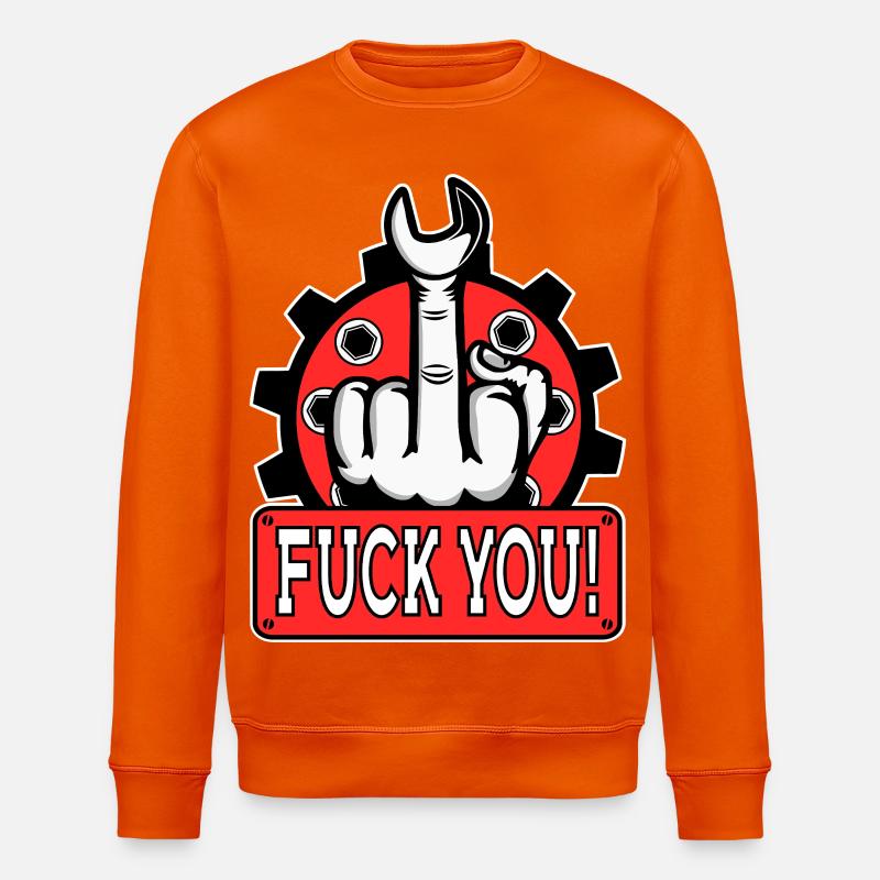 Provocative middle finger statement - Stanley/Stella ROLLER Unisex Organic Sweatshirt - bright orange