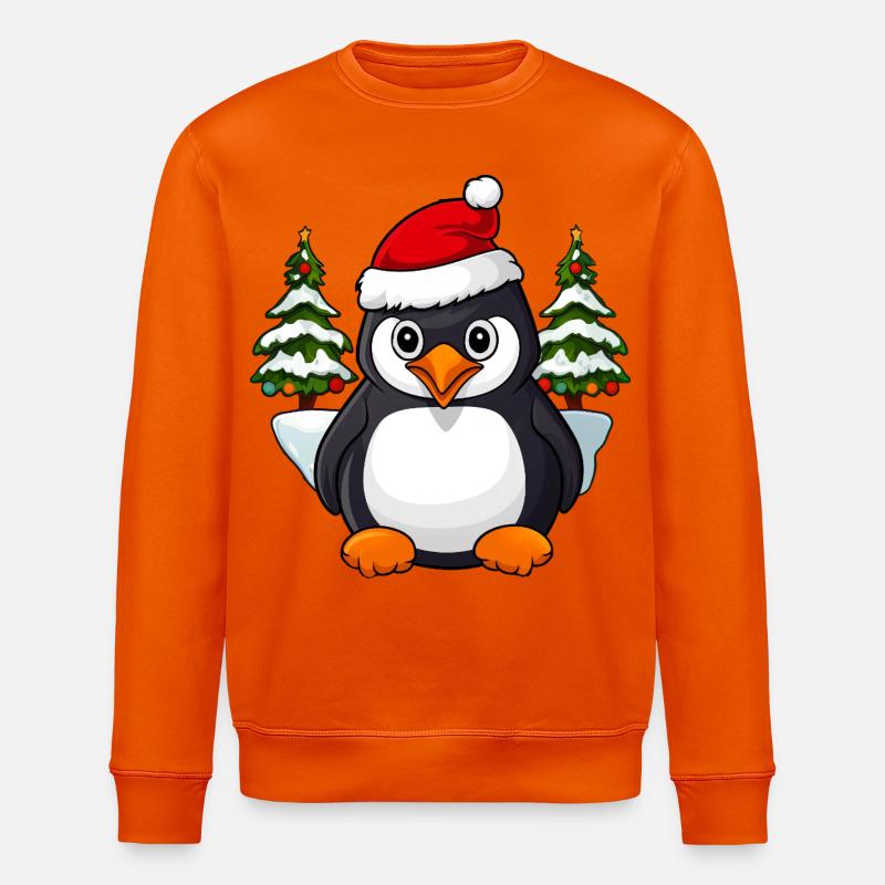 Weihnachten Pinguin - Stanley/Stella Unisex Bio-Sweatshirt ROLLER - Tieforange