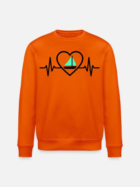 Heart Sailing – Passion Boat - Stanley/Stella ROLLER Unisex Organic Sweatshirt - bright orange