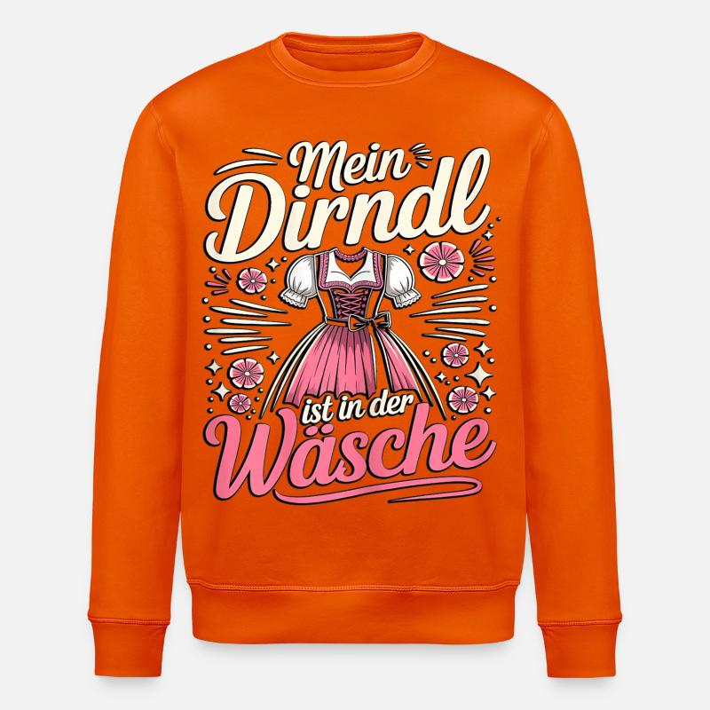 Mon dirndl est dans la buanderie - Sweat bio ROLLER Stanley/Stella Unisexe - orange profond