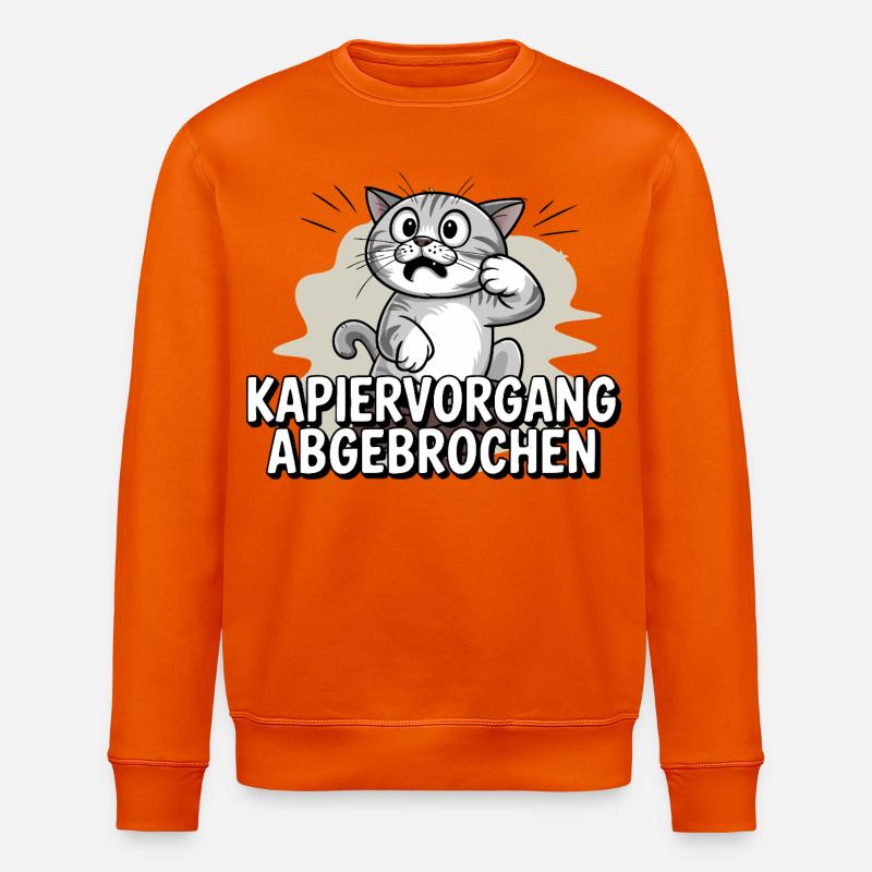 Kapiervorgang abgebrochen – Katze verwirrt - Stanley/Stella Unisex Bio-Sweatshirt ROLLER - Tieforange