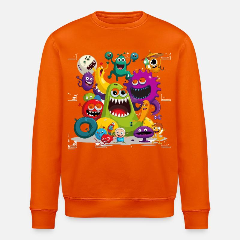 Bunte Monstertruppe Parade - Stanley/Stella Unisex Bio-Sweatshirt ROLLER - Tieforange