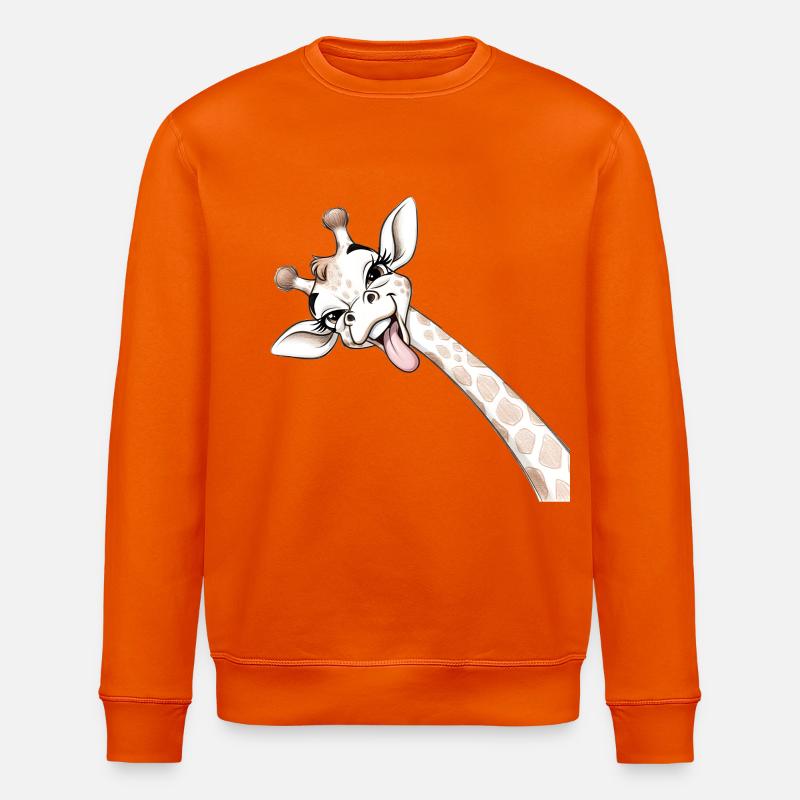 Girafe Joyeuse Langue Déployée - Sweat bio ROLLER Stanley/Stella Unisexe - orange profond
