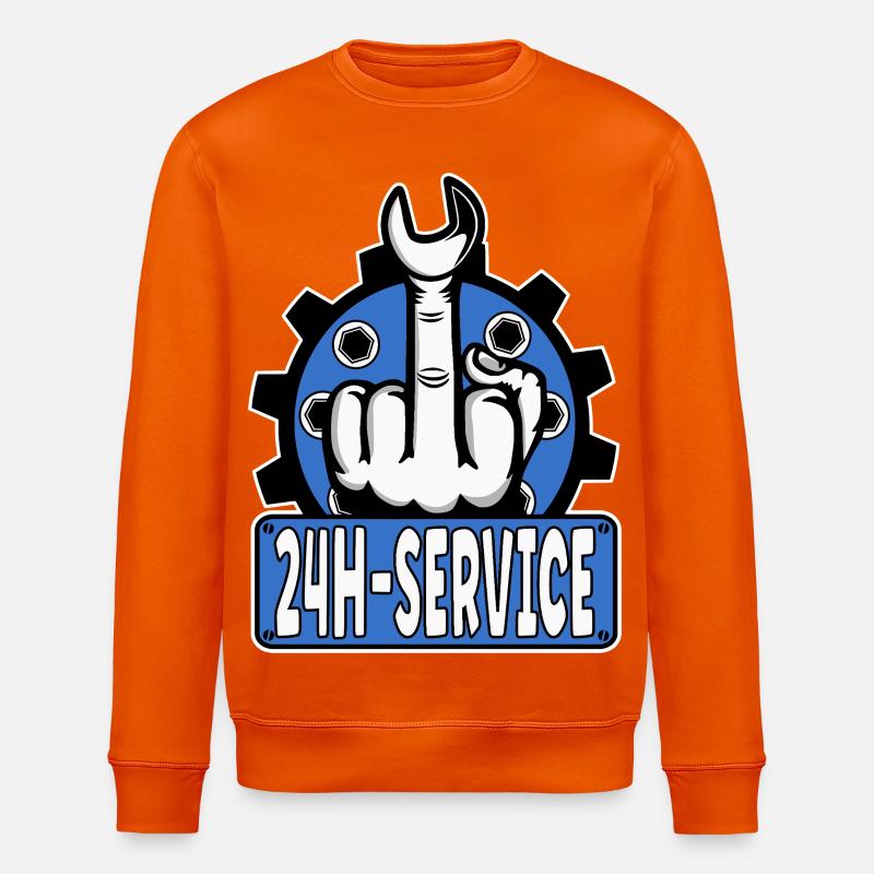Mittelfinger Stinkerfinger 24h Service Design Blau - Stanley/Stella Unisex Bio-Sweatshirt ROLLER - Tieforange