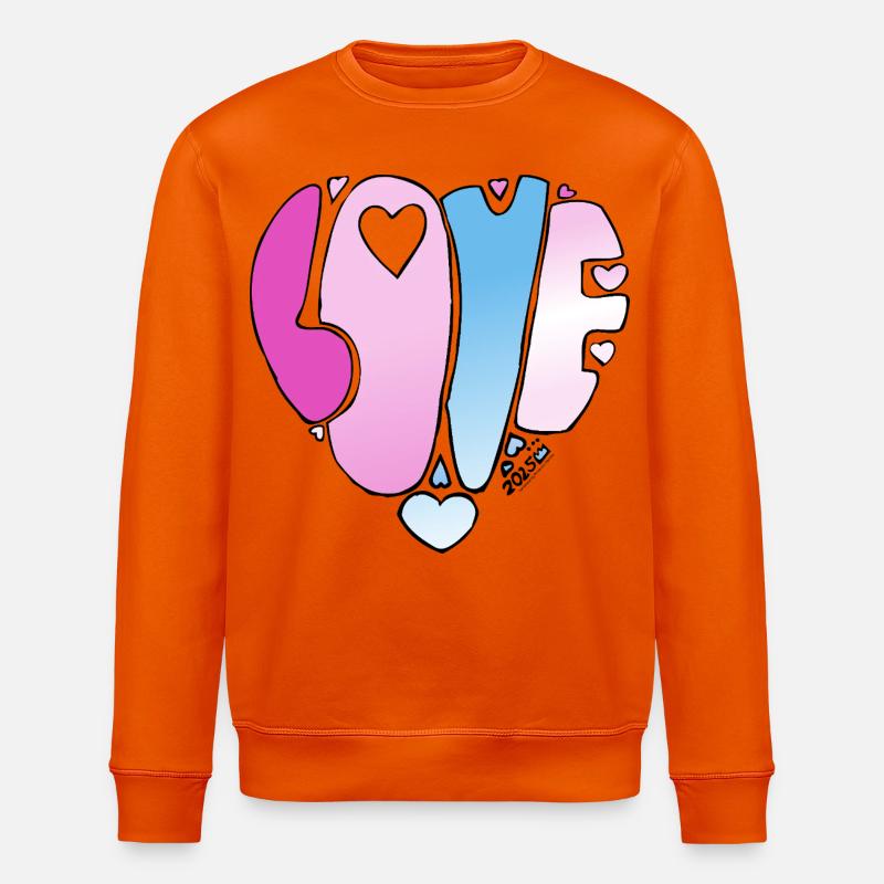LOVE Pastellgradient Herzen - Stanley/Stella Unisex Bio-Sweatshirt ROLLER - Tieforange
