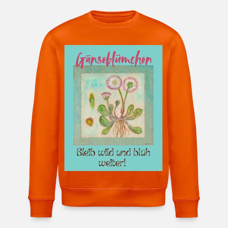 Gänseblümchen Wildblumen Print - Stanley/Stella Unisex Bio-Sweatshirt ROLLER - Tieforange
