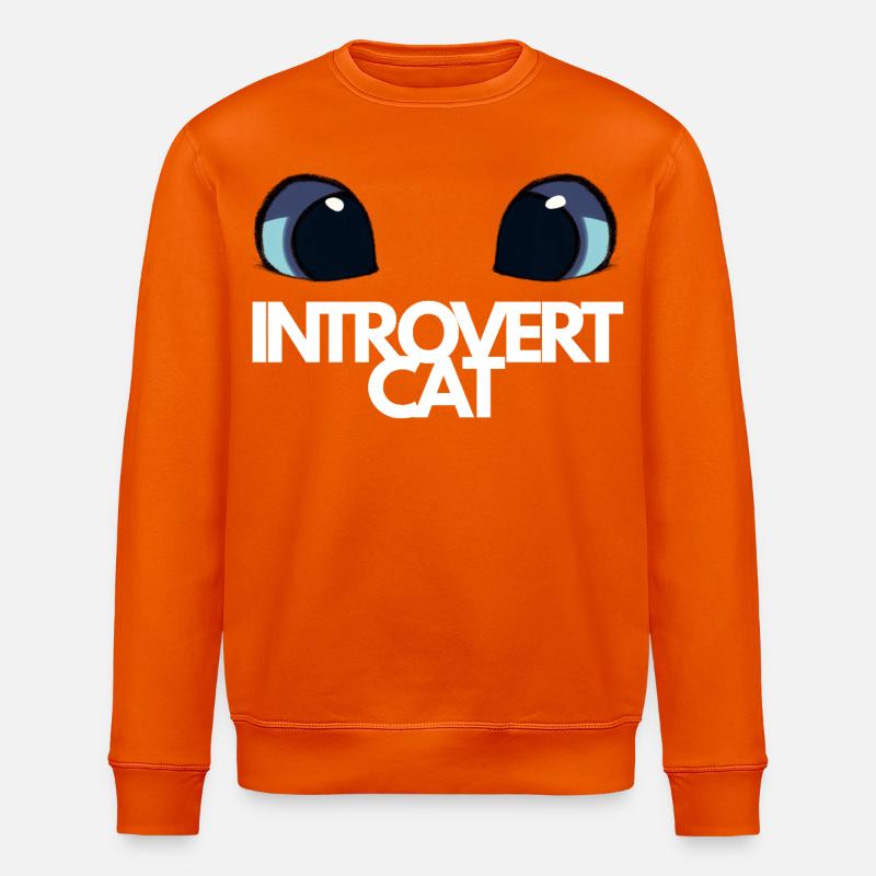 Chat Introvert Yeux Bleus - Sweat bio ROLLER Stanley/Stella Unisexe - orange profond