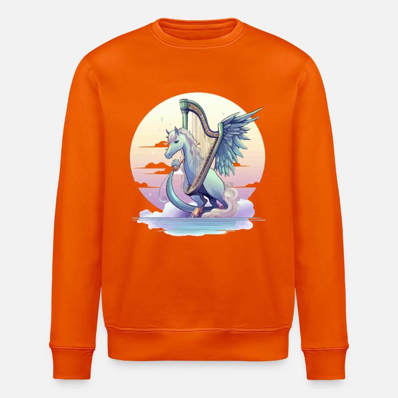 Pégase avec harpe le soir - Sweat bio ROLLER Stanley/Stella Unisexe - orange profond