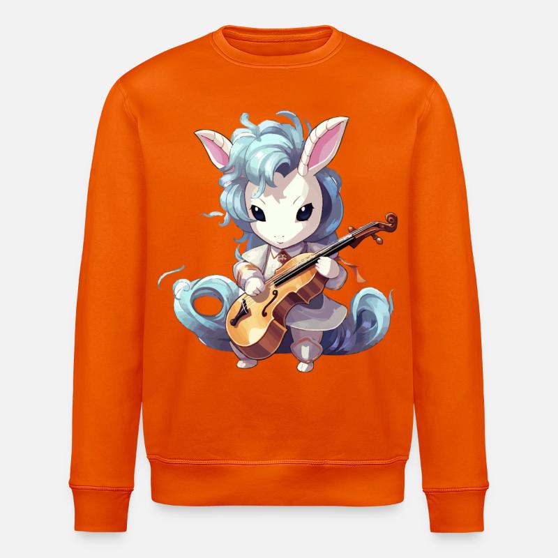 Violine spielendes Einhorn - Stanley/Stella Unisex Bio-Sweatshirt ROLLER - Tieforange