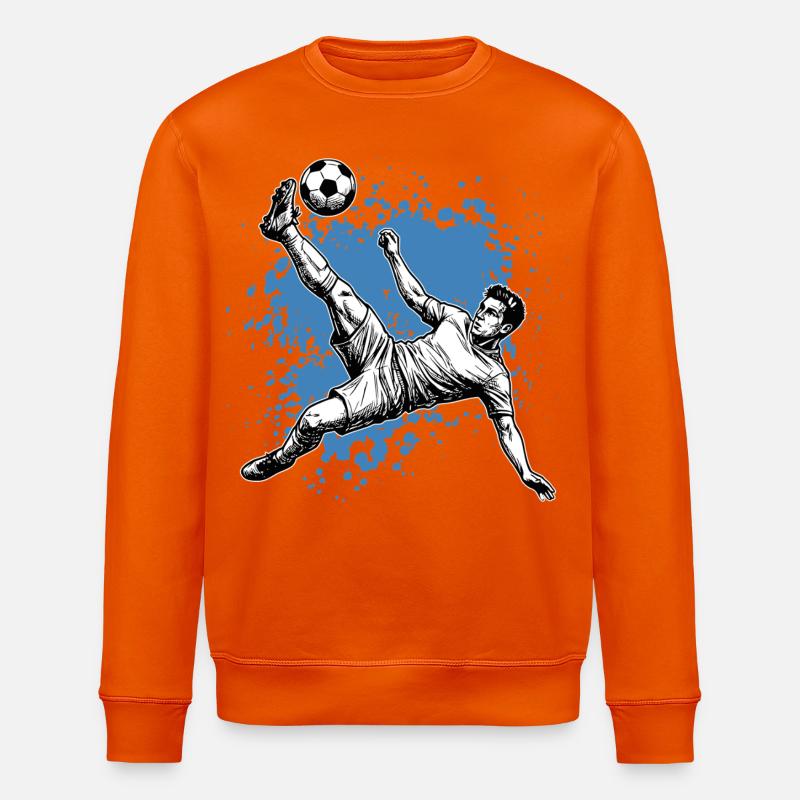 Fußball Schuss Fallrückzieher Tor Seitfallzieher - Stanley/Stella Unisex Bio-Sweatshirt ROLLER - Tieforange