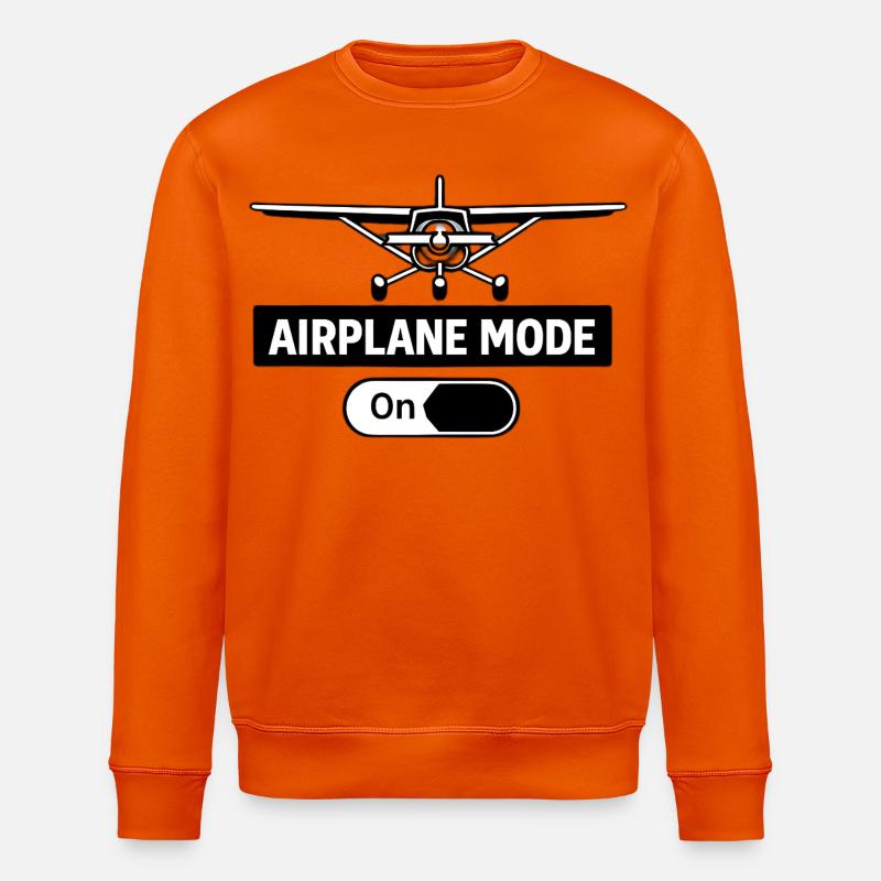 Flugmodus An Airplane Mode On Pilot - Stanley/Stella Unisex Bio-Sweatshirt ROLLER - Tieforange