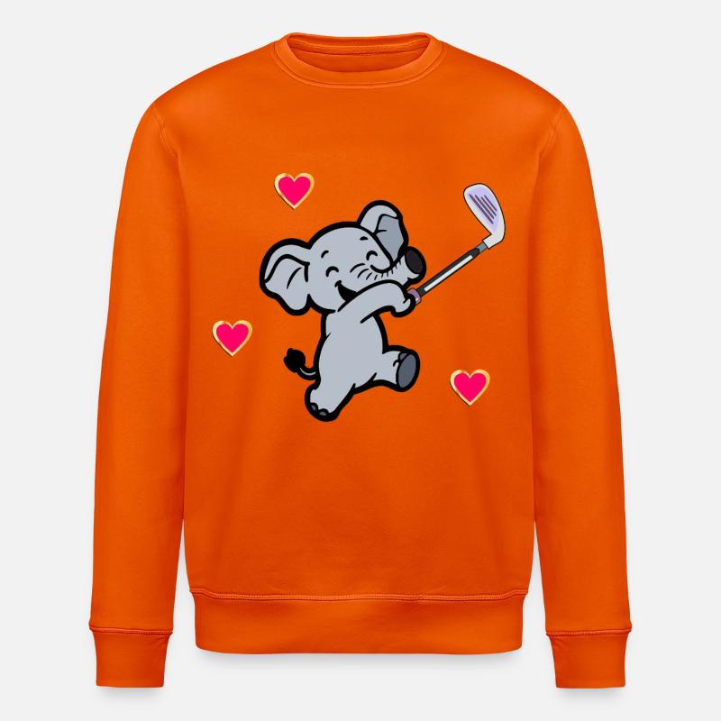 ELEFANT KINDER GOLF GOLFSPIELER - Stanley/Stella Unisex Bio-Sweatshirt ROLLER - Tieforange