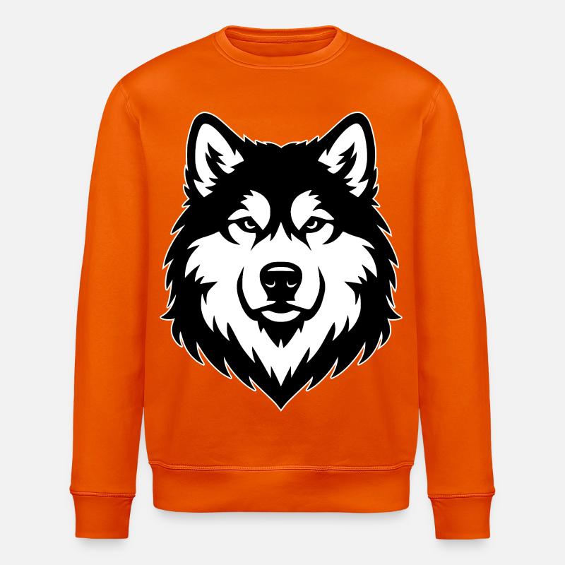 Malamute d’Alaska noir blanc - Sweat bio ROLLER Stanley/Stella Unisexe - orange profond