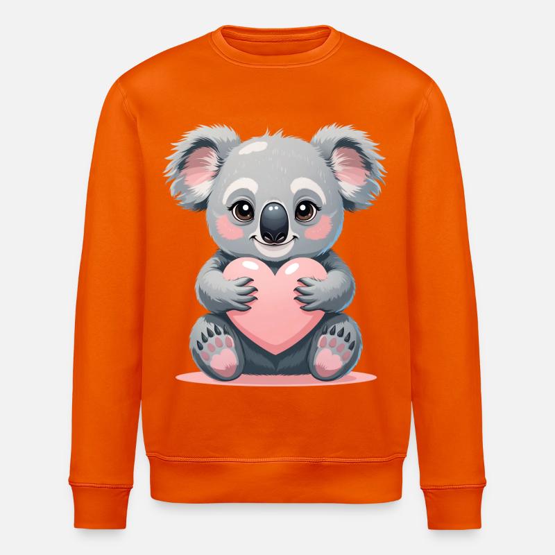 Kuschelkoala mit Herz - Stanley/Stella Unisex Bio-Sweatshirt ROLLER - Tieforange