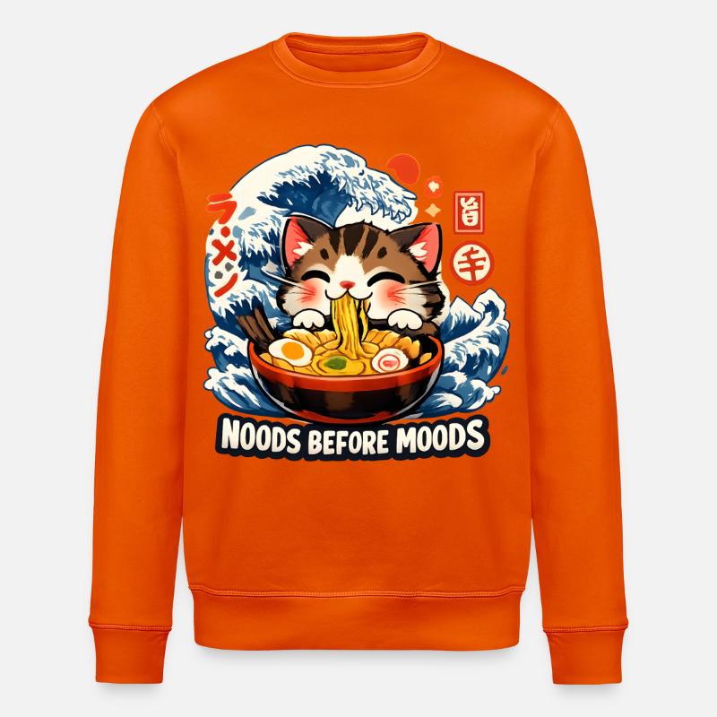 Ramen Neko Great Wave - Stanley/Stella Unisex Bio-Sweatshirt ROLLER - Tieforange