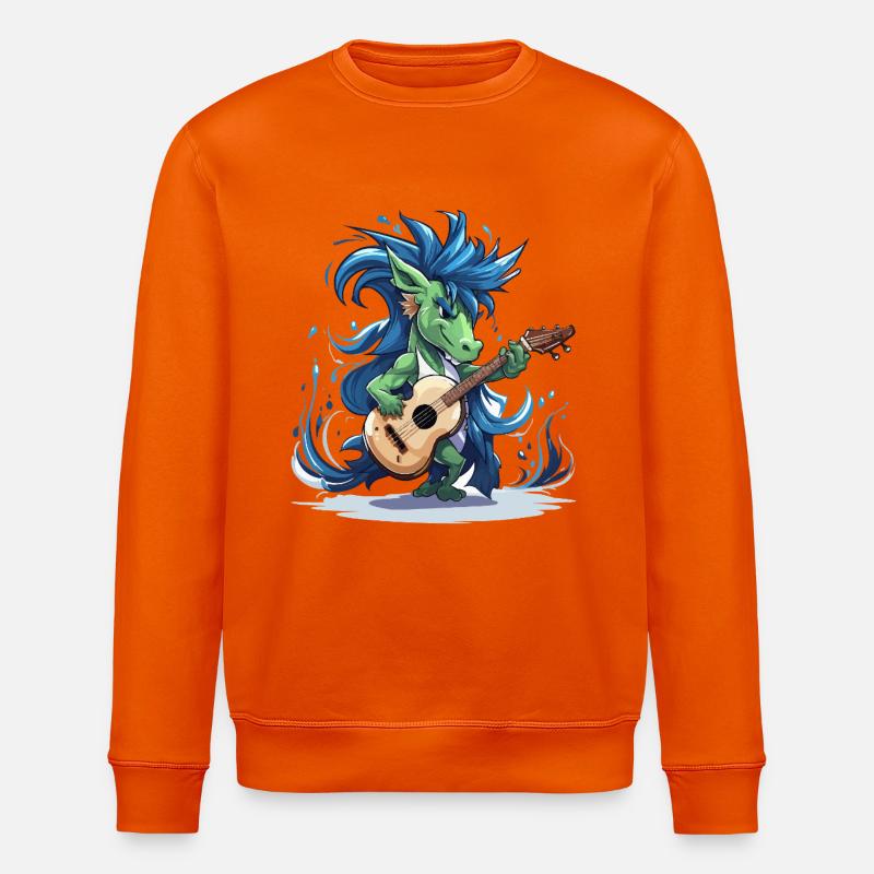 Grüner Drache Gitarrist - Stanley/Stella Unisex Bio-Sweatshirt ROLLER - Tieforange