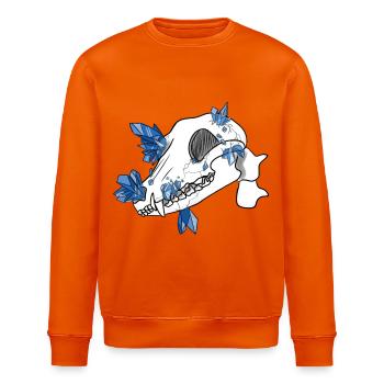 Crystal Skull - Canidae (by Leni Riosa) - Stanley/Stella ROLLER Unisex Organic Sweatshirt - bright orange - Front - Nik (191cm)