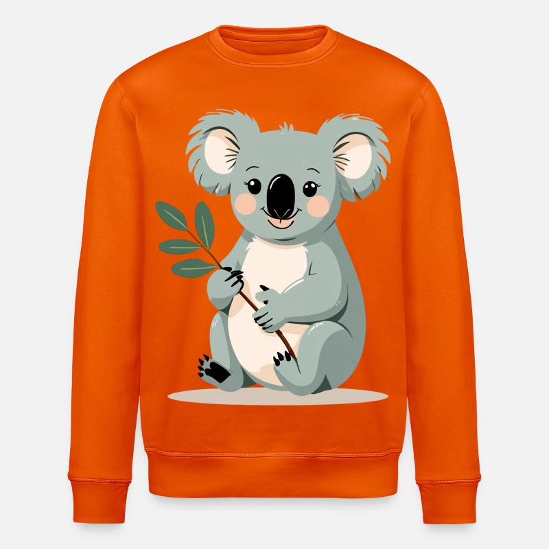 Kleiner Koala mit Blattzweig - Stanley/Stella Unisex Bio-Sweatshirt ROLLER - Tieforange