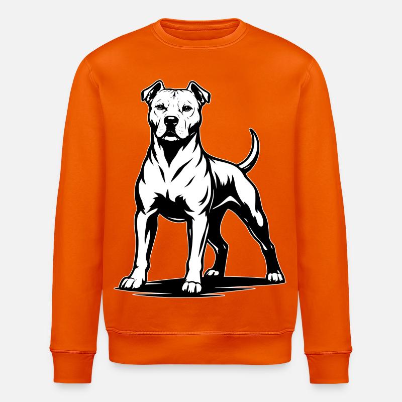 Pitbull in a proud pose - Stanley/Stella ROLLER Unisex Organic Sweatshirt - bright orange