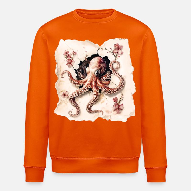 Pieuvre - Sweat bio ROLLER Stanley/Stella Unisexe - orange profond