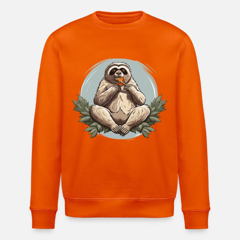 Faultier Snack Zen - Stanley/Stella Unisex Bio-Sweatshirt ROLLER - Tieforange