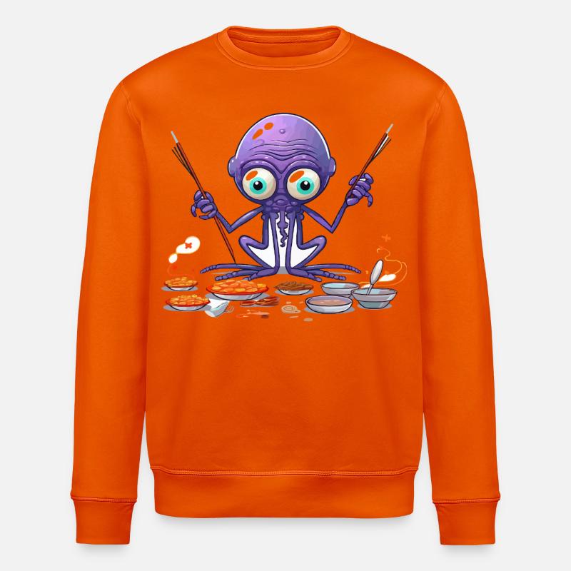 The Algae Octopus Chef - Stanley/Stella ROLLER Unisex Organic Sweatshirt - bright orange