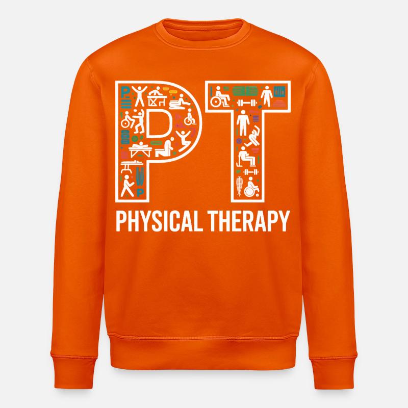 Physiotherapie Mosaik Piktogramm - Stanley/Stella Unisex Bio-Sweatshirt ROLLER - Tieforange