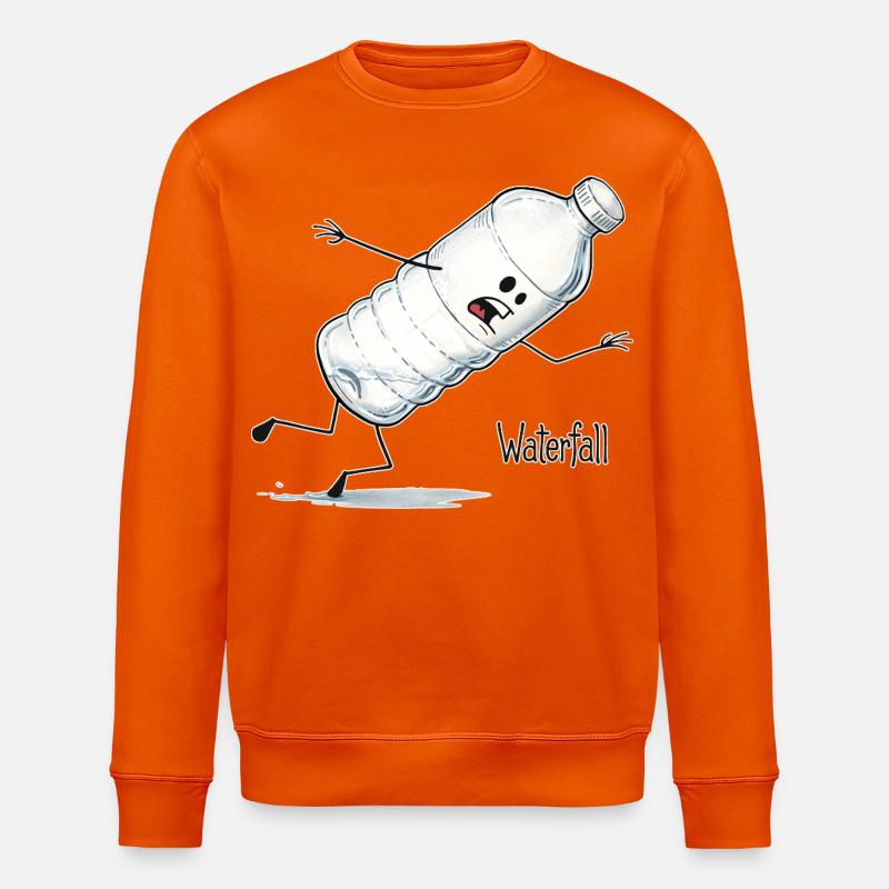 Waterfall – Falling Water Bottle Cartoon - Stanley/Stella ROLLER Unisex Organic Sweatshirt - bright orange