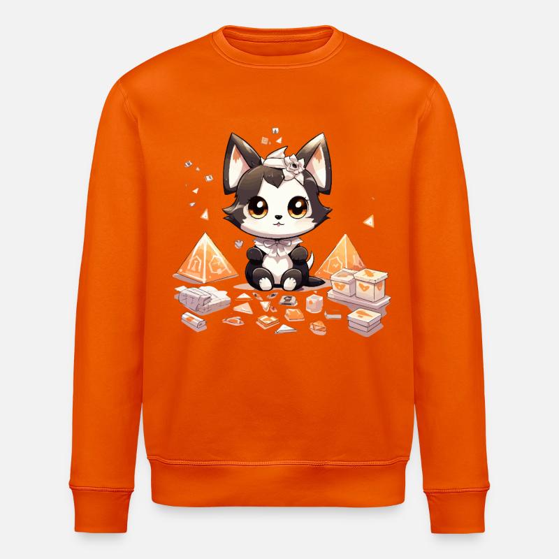 Chibi-Hundewelpe Diamantenschatz - Stanley/Stella Unisex Bio-Sweatshirt ROLLER - Tieforange